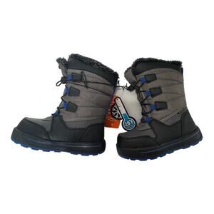 Wonder Nation size 9 Toddler Boys Winter Boots Tall Bungee Gray Black Blue new